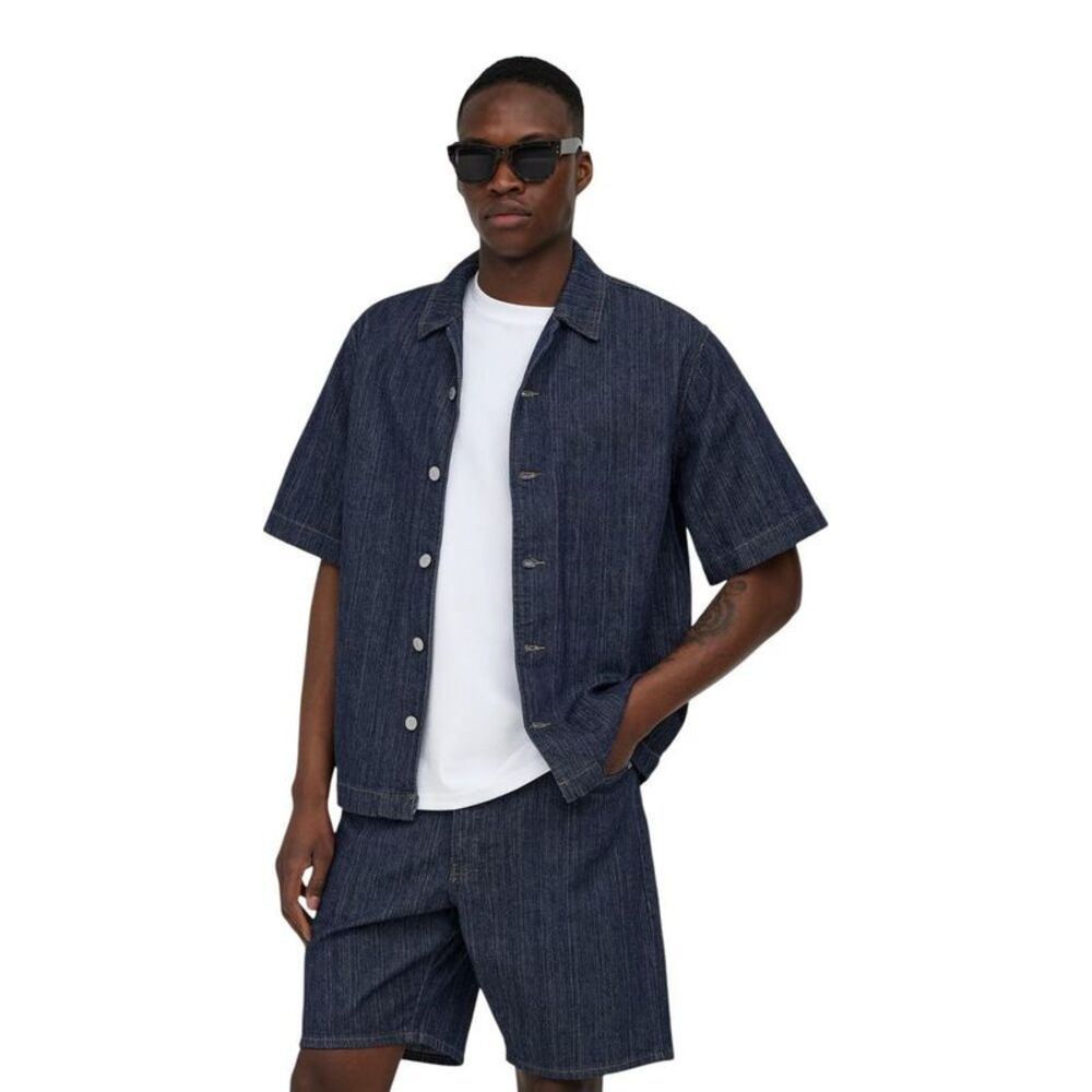 Only & Sons Blue Cotton Shortsleeve Men's Shirt